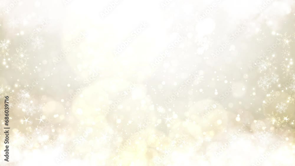 Particles shiny bokeh lights glow moving and flickering motion background. Abstract snowflake magic dust glittering light blurred for presentation luxury wedding,New year and Christmas festival.