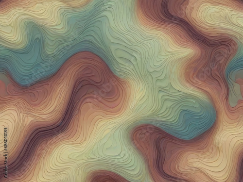 Color topographic map seamless pattern. Abstract background with earth natural color.