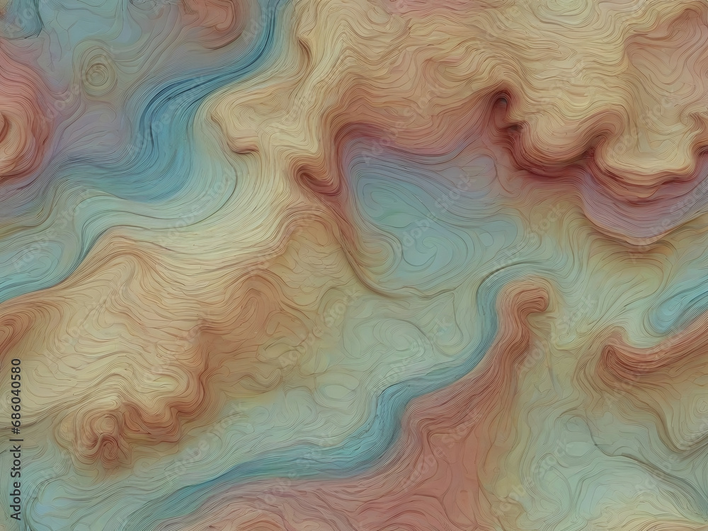 Color topographic map seamless pattern. Abstract background with earth natural color.