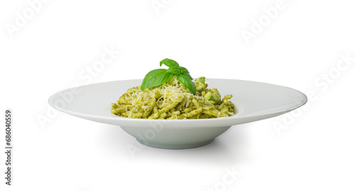 Trofie Al Pesto, Italian Pasta with Pesto Sauce, Traditional Genovese Troffie, Fusilli Pugliesi, Liguria Food