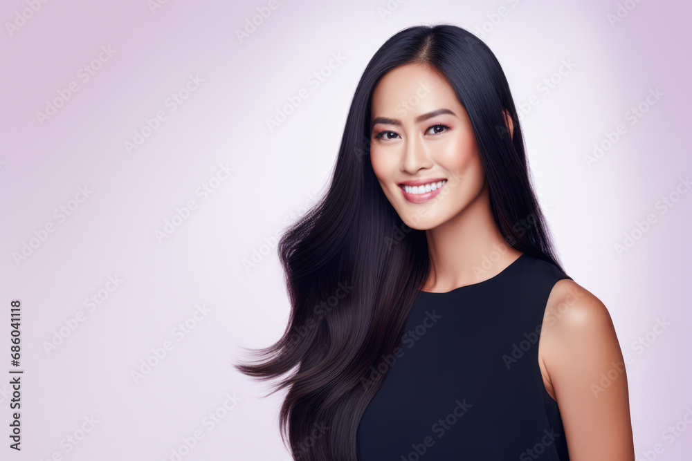 Elegant Asian woman with sleek hair Elegant Asian woman with sleek hair