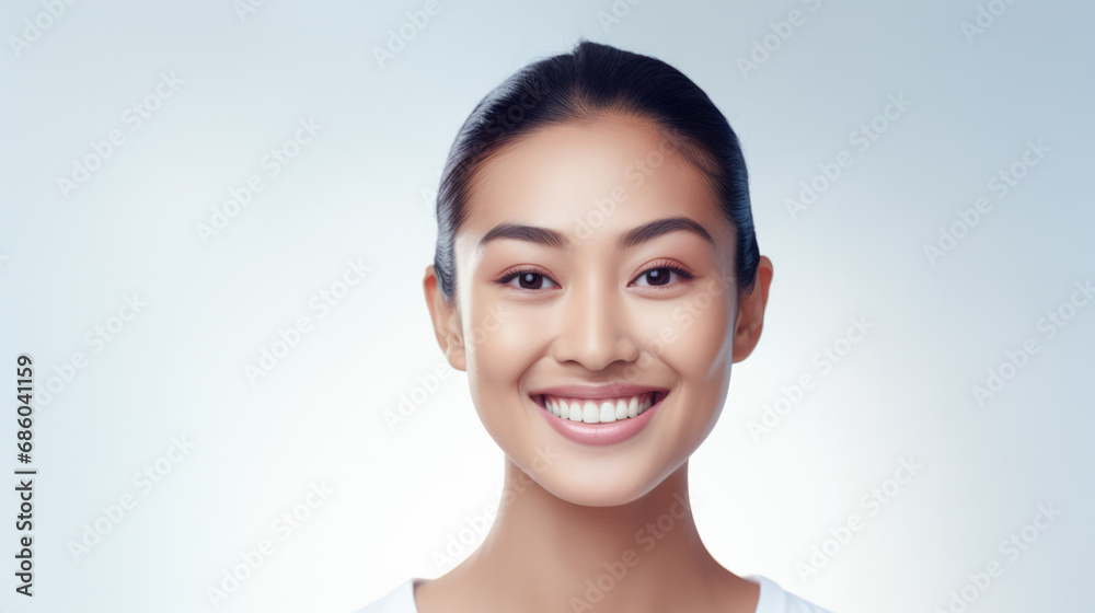 Elegant Asian woman with sleek hair Elegant Asian woman with sleek hair
