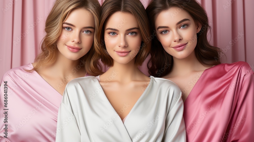 Obraz premium Three Young Beautiful Girls Relax On, HD, Background Wallpaper, Desktop Wallpaper 