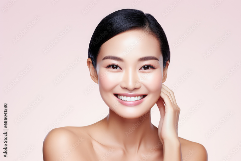 Elegant Asian woman with sleek hair Elegant Asian woman with sleek hair