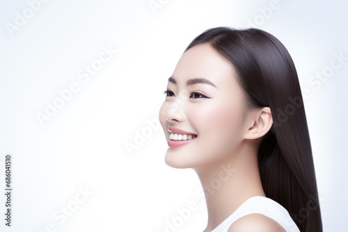 Elegant Asian woman with sleek hair © JuanM