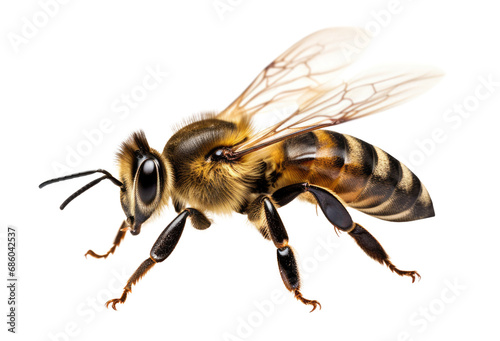 honey bee isolated on transparent or white background © ronstik
