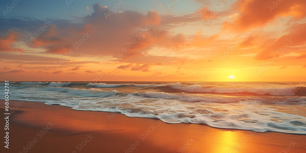 Seascape in the early morning. sunrise over the sea. nature landscape