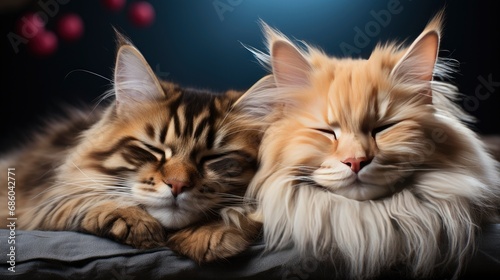 Two Cute Cats Sleeping On Wooden, HD, Background Wallpaper, Desktop Wallpaper 