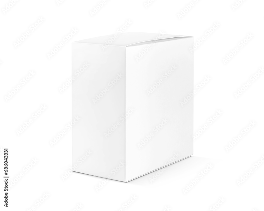 Blank white cardboard paper box for products design mock-up Blank white cardboard paper box for products design mock-up