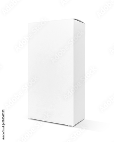 Fototapeta Naklejka Na Ścianę i Meble -  Blank white cardboard paper box for products design mock-up