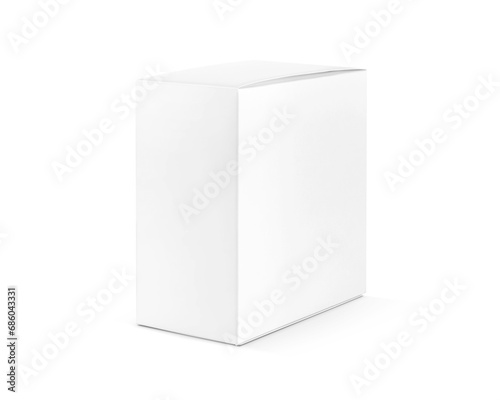 Blank white cardboard paper box for products design mock-up © F16-ISO100