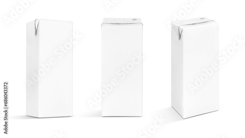blank packaging white paper box for milk or beverage product design