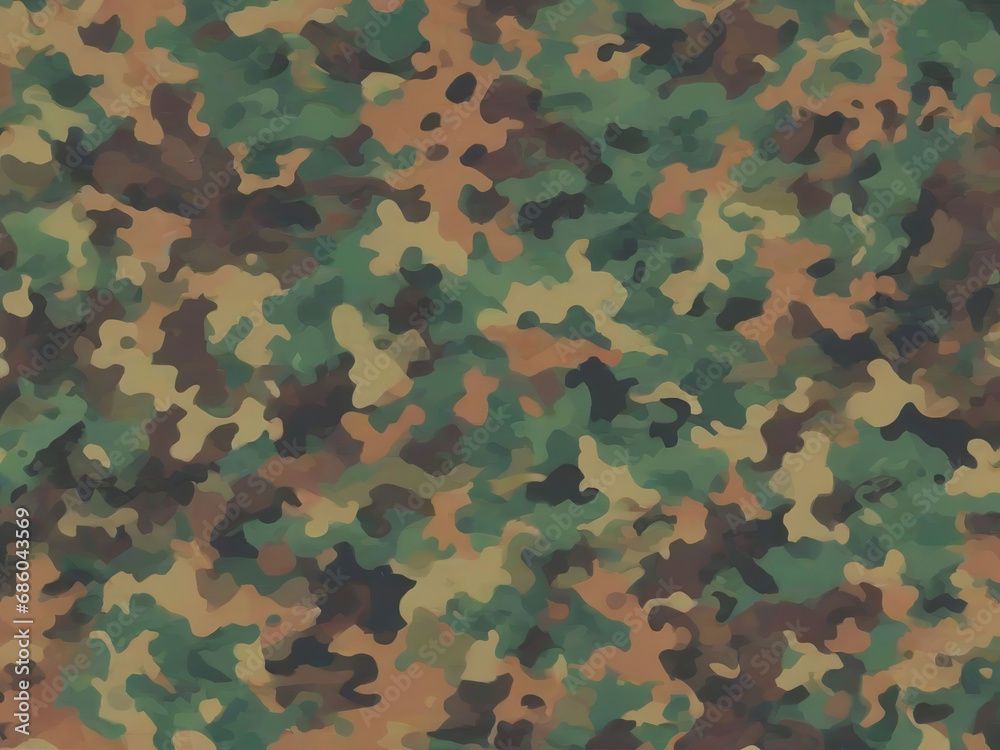 Fototapeta premium Full seamless abstract military green color camouflage skin pattern for decor and textile. Army masking design for hunting textile fabric printing and wallpaper. Design for fashion and home design.