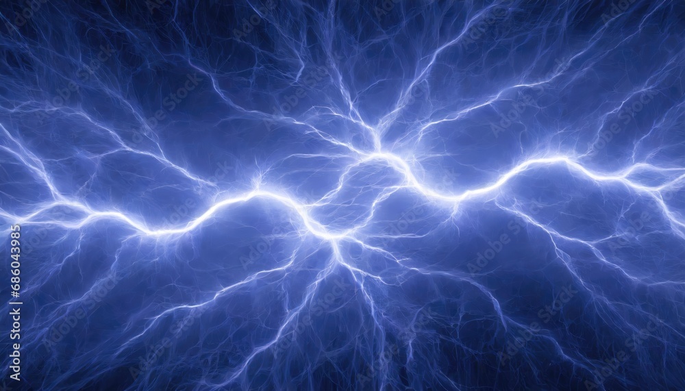 Blue lightning bolt, abstract plasma and energy background Blue lightning bolt, abstract plasma and energy background