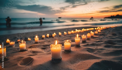 candles on the beach photo