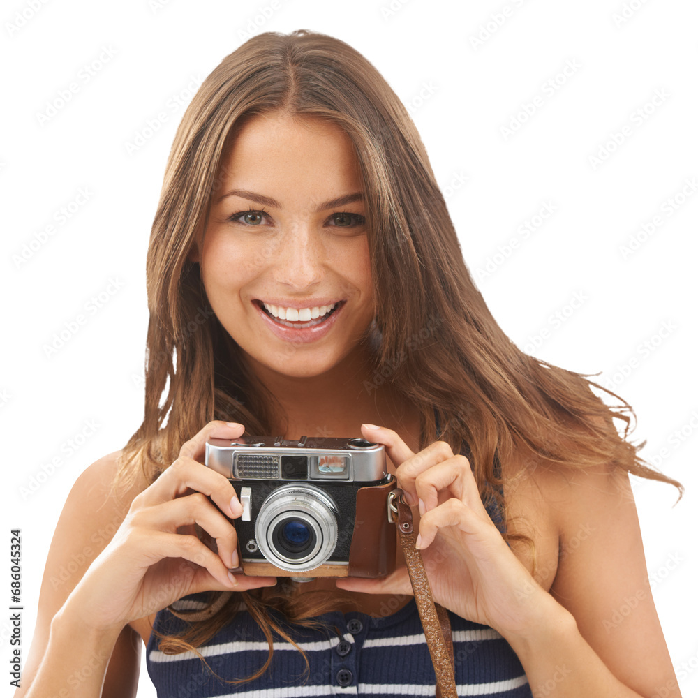 Woman, camera and portrait for travel adventure, explore or isolated transparent png background. Female person, face and digital device at tourist destination journey, trip photography on vacation Woman, camera and portrait for travel adventure, explore or isolated transparent png background. Female person, face and digital device at tourist destination journey, trip photography on vacation
