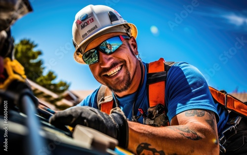 Smiling construction worker...