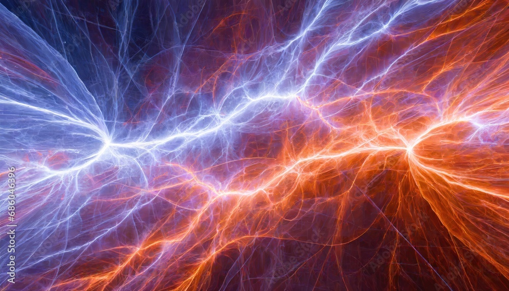 Fire and ice fractal lightning, plasma power backgroun Fire and ice fractal lightning, plasma power backgroun
