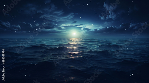 Full moon in the sea