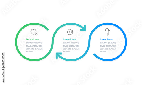 Infographic 3 Main processes in Business administration. Vector illustration.
