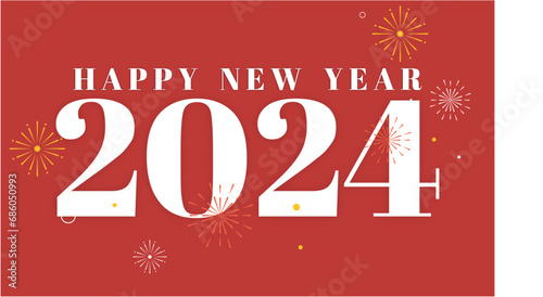 New Year Red background2024 new year idea concept