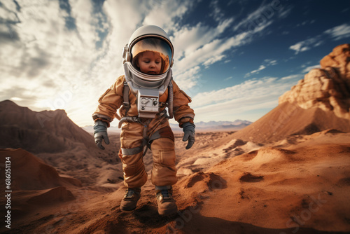 A child astronaut s ambition is to explore other planets