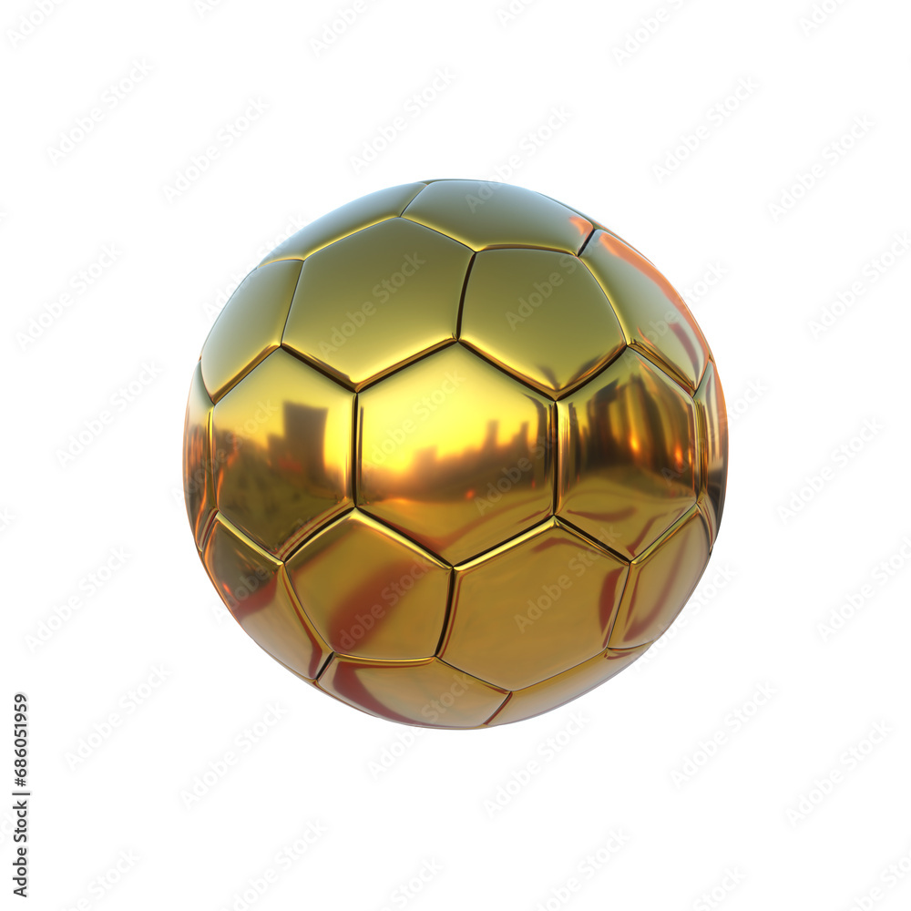 Golden Soccer Ball With White Background