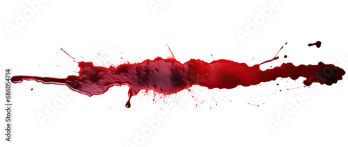 Dark Drops of blood, blood splash, blood spot. Isolated on Transparent background.