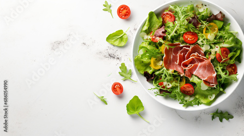 Green salad with fresh leaves