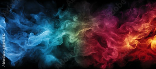 Vivid Abstract Spectrum of Smoke Waves Transitioning from Cool to Warm Tones