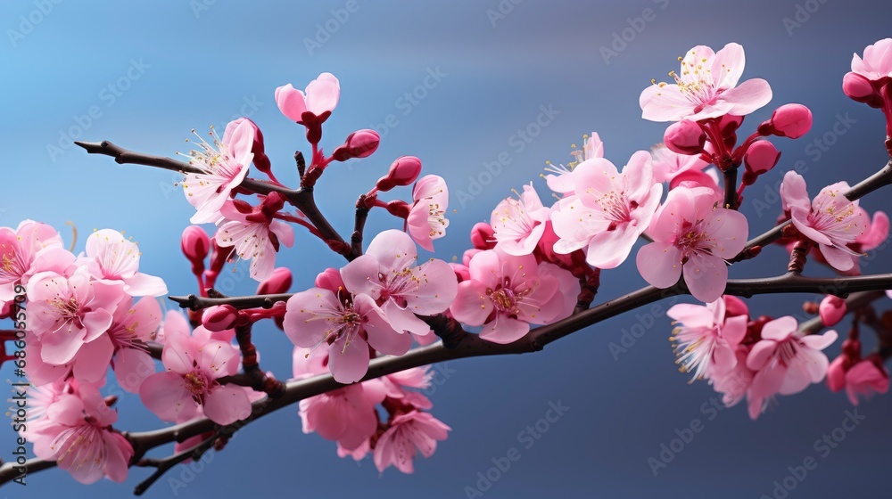 Pink Almond Tree Bloom Over Pale, HD, Background Wallpaper, Desktop Wallpaper 