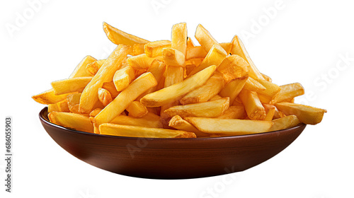 Bunch of French Fries. Isolated on Transparent background.
