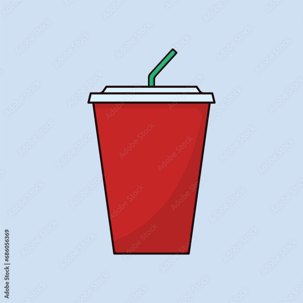 Flat Soda Beverage Drink Illustration Vector Icon Flat Soda Beverage Drink Illustration Vector Icon