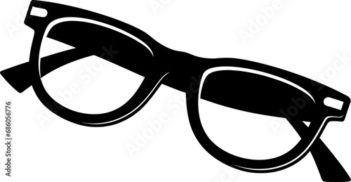Sunglass silhouette in black color. Vector template design.