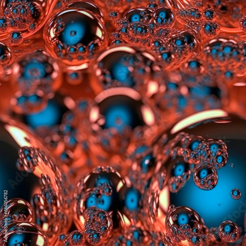 3D rendered liquid crystal seamless background. Generative ai