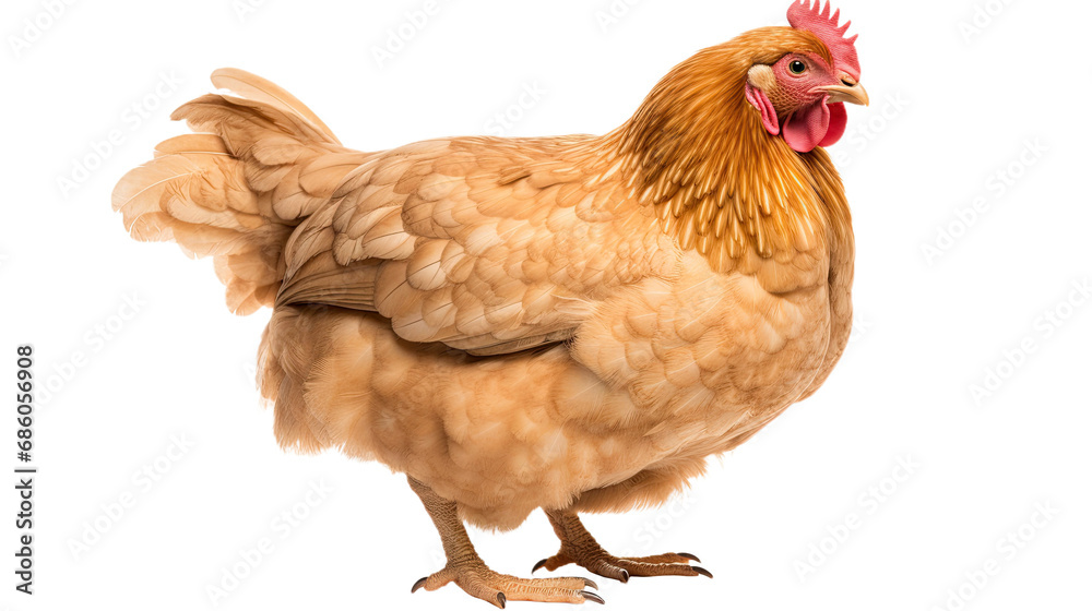 Fototapeta premium One fat Chicken. Isolated on Transparent background.