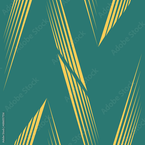 Beautiful abstract pattern with yellow lines on green background.