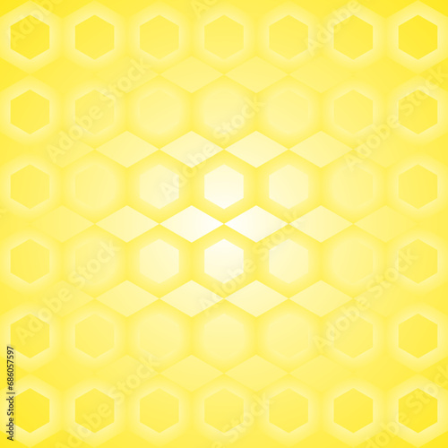 Yellow honeycomb background. Hexagon pattern. Vector illustration 
