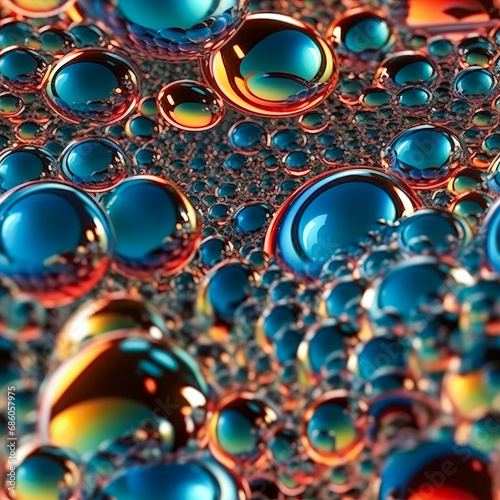 3D rendered liquid crystal seamless background. Generative ai