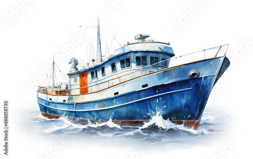 The Realistic Image of Blue Mariner, Where Ocean Meets Horizon on White or PNG Transparent Background