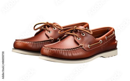 A Realistic Image of Classic Boat Shoes for Nautical Fashion on White or PNG Transparent Background