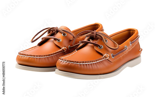 The Realistic Image of Boat Shoes, Perfect for Seaside Leisure on White or PNG Transparent Background
