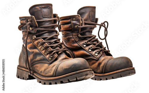 Capturing Every Detail Realistic Image of Stylish Boots on White or PNG Transparent Background
