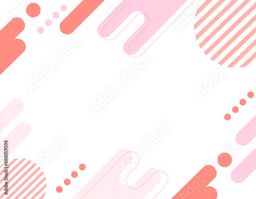 幾何学模様のフレーム背景素材　ピンク