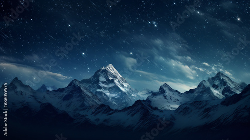 high mountains with stars at night © Ashley