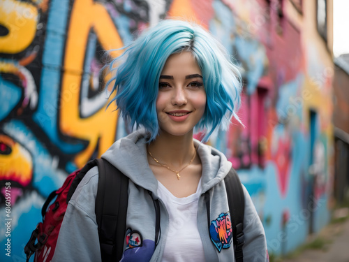 Stylish casual hipster girl wearing jacket