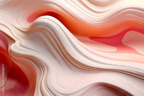 Red and white abstract background with wavy lines and curves in the center.