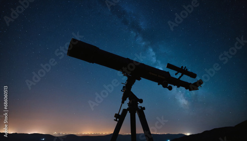 silhouette of a telescope