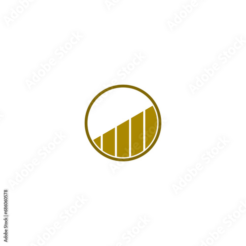 Growth arrow bars icon isolated on white background