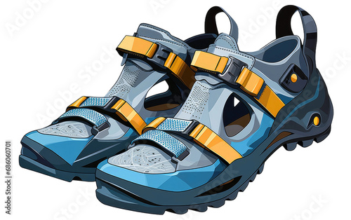 A Realistic Perspective on Climbing Shoes in Outdoor Adventure on White or PNG Transparent Background